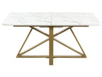 Extending Dining Table MAXIMUS White Marble 160/200 cm 90 cm