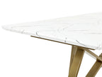 Extending Dining Table MAXIMUS White Marble 160/200 cm 90 cm