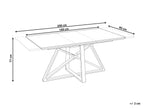 Extending Dining Table MAXIMUS White Marble 160/200 cm 90 cm