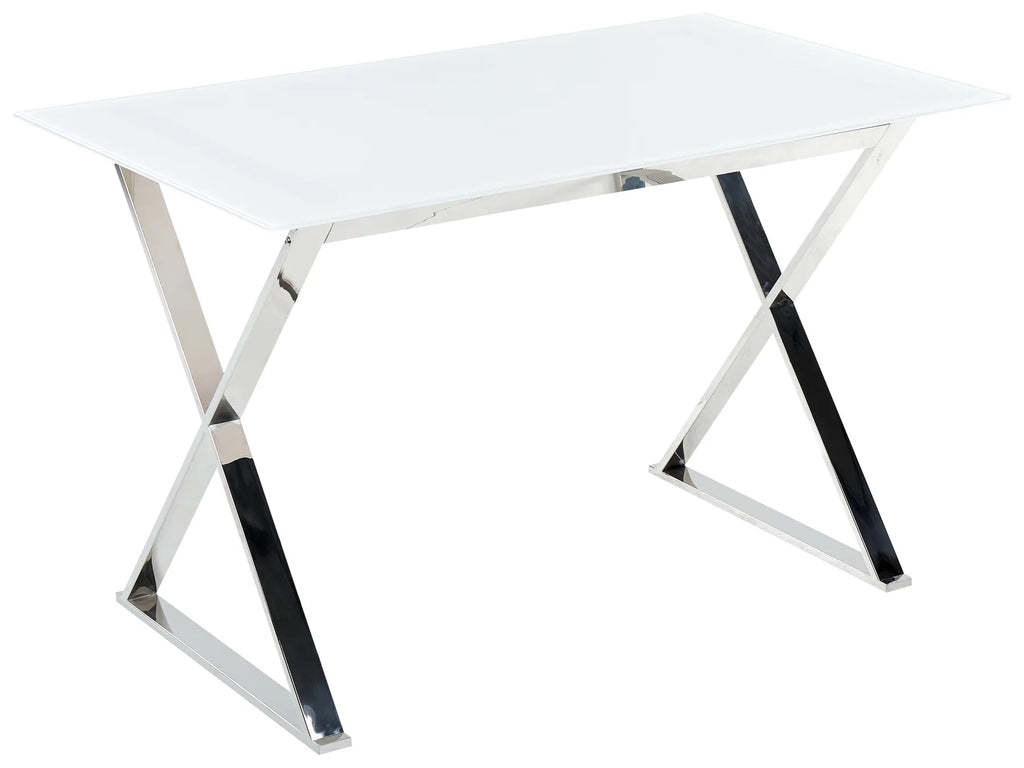 Dining Table ATTICA White 120 cm 70 cm Tempered Glass