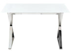 Dining Table ATTICA White 120 cm 70 cm Tempered Glass