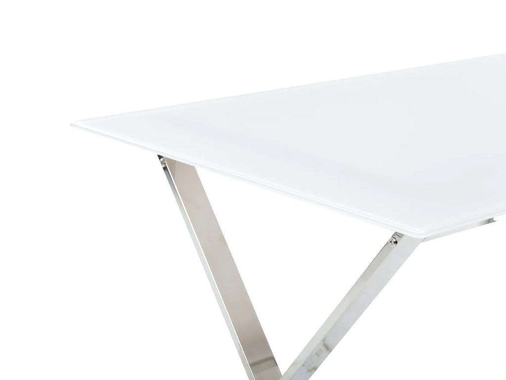 Dining Table ATTICA White 120 cm 70 cm Tempered Glass