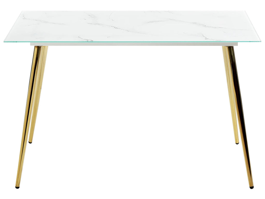 Dining Table MULGA Marble/ Gold 120 cm 70 cm Tempered Glass