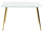 Dining Table MULGA Marble/ Gold 120 cm 70 cm Tempered Glass