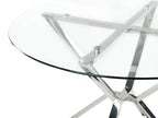 Dining Table BOSCO Silver 105 cm 105 cm Tempered Glass