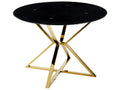 Dining Table BOSCO Black 105 cm 105 cm Tempered Glass