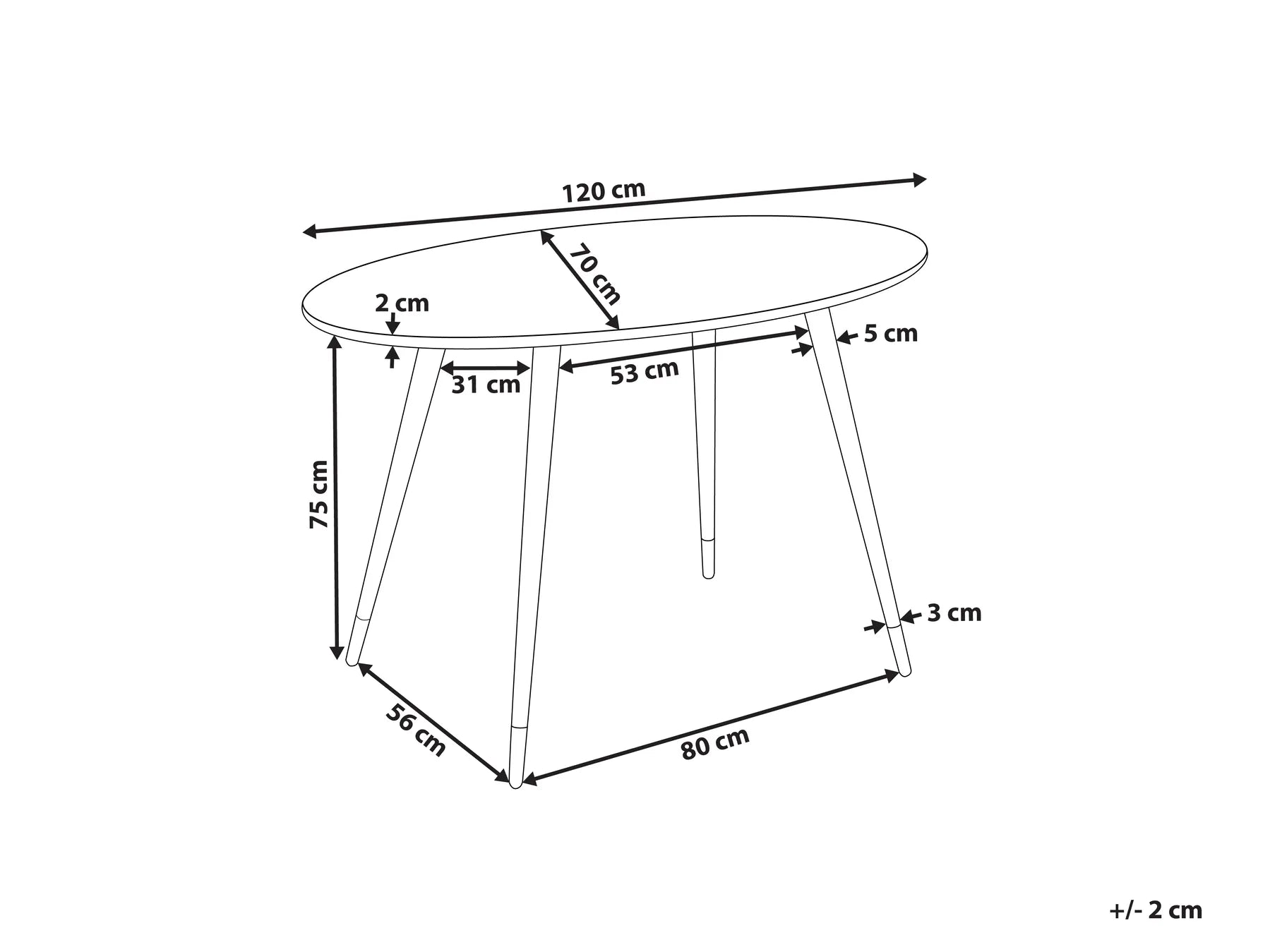 Dining Table GUTIERE White Marble 120 cm 70 cm