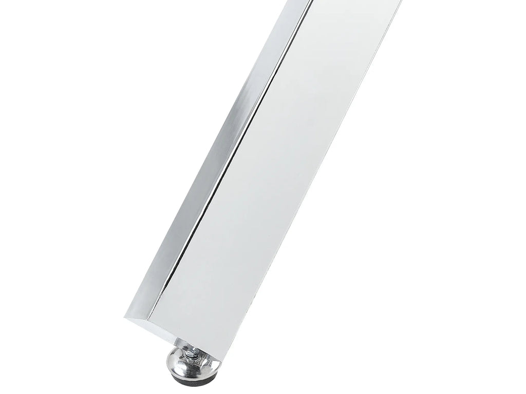 Dining Table BUTLER Silver 110 cm 110 cm Tempered Glass