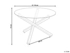 Dining Table BUTLER Silver 110 cm 110 cm Tempered Glass