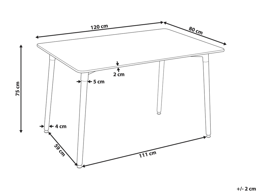 Dining Table NEWBERRY White 120 cm 80 cm