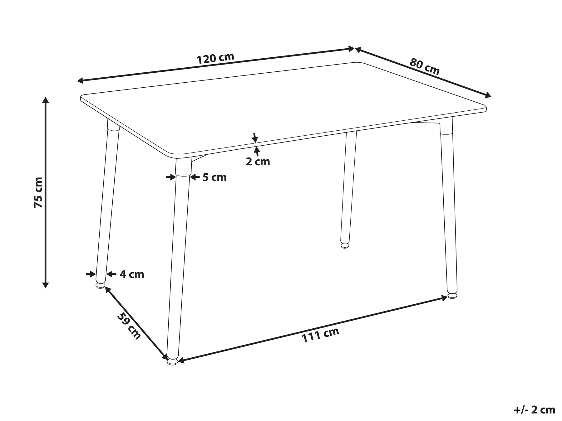 Dining Table NEWBERRY White 120 cm 80 cm