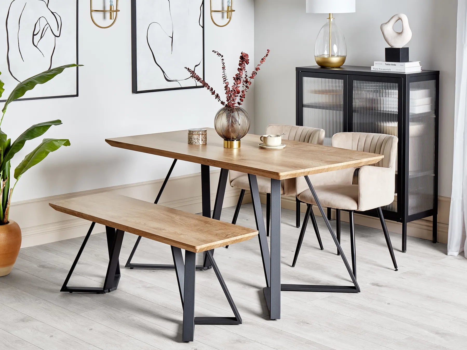 Dining Table UPTON Light Brown 140 cm 80 cm