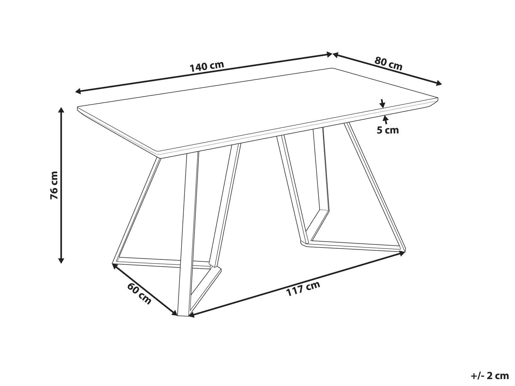 Dining Table UPTON Light Brown 140 cm 80 cm