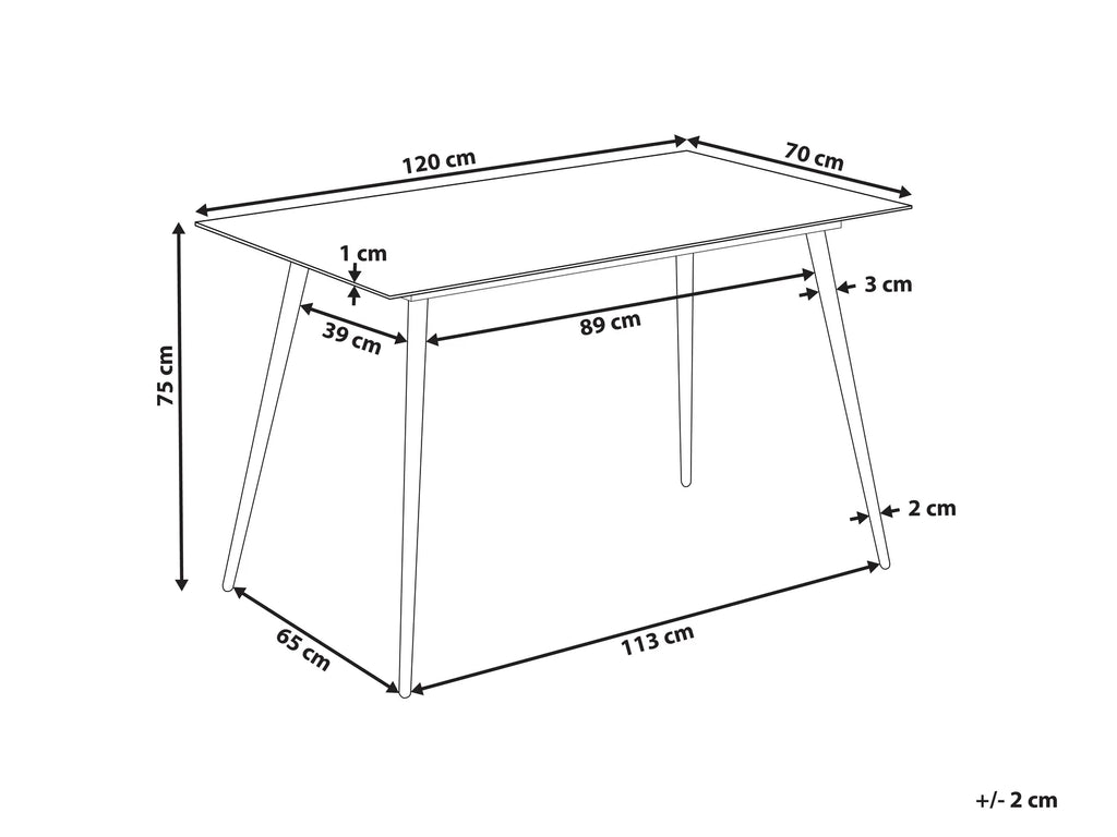 Dining Table MULGA Marble/ Gold 120 cm 70 cm Tempered Glass