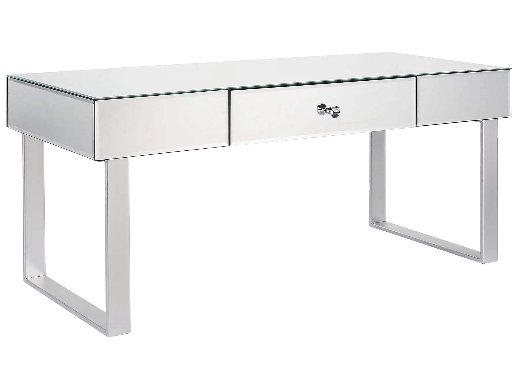 Coffee Table NESLE Mirrored Silver with Storage