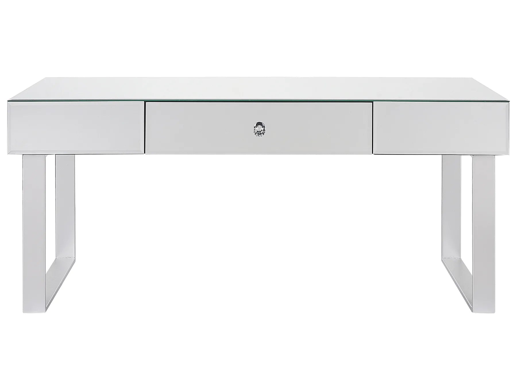 Coffee Table NESLE Mirrored Silver with Storage