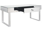 Coffee Table NESLE Mirrored Silver with Storage