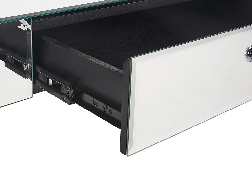 Coffee Table NESLE Mirrored Silver with Storage