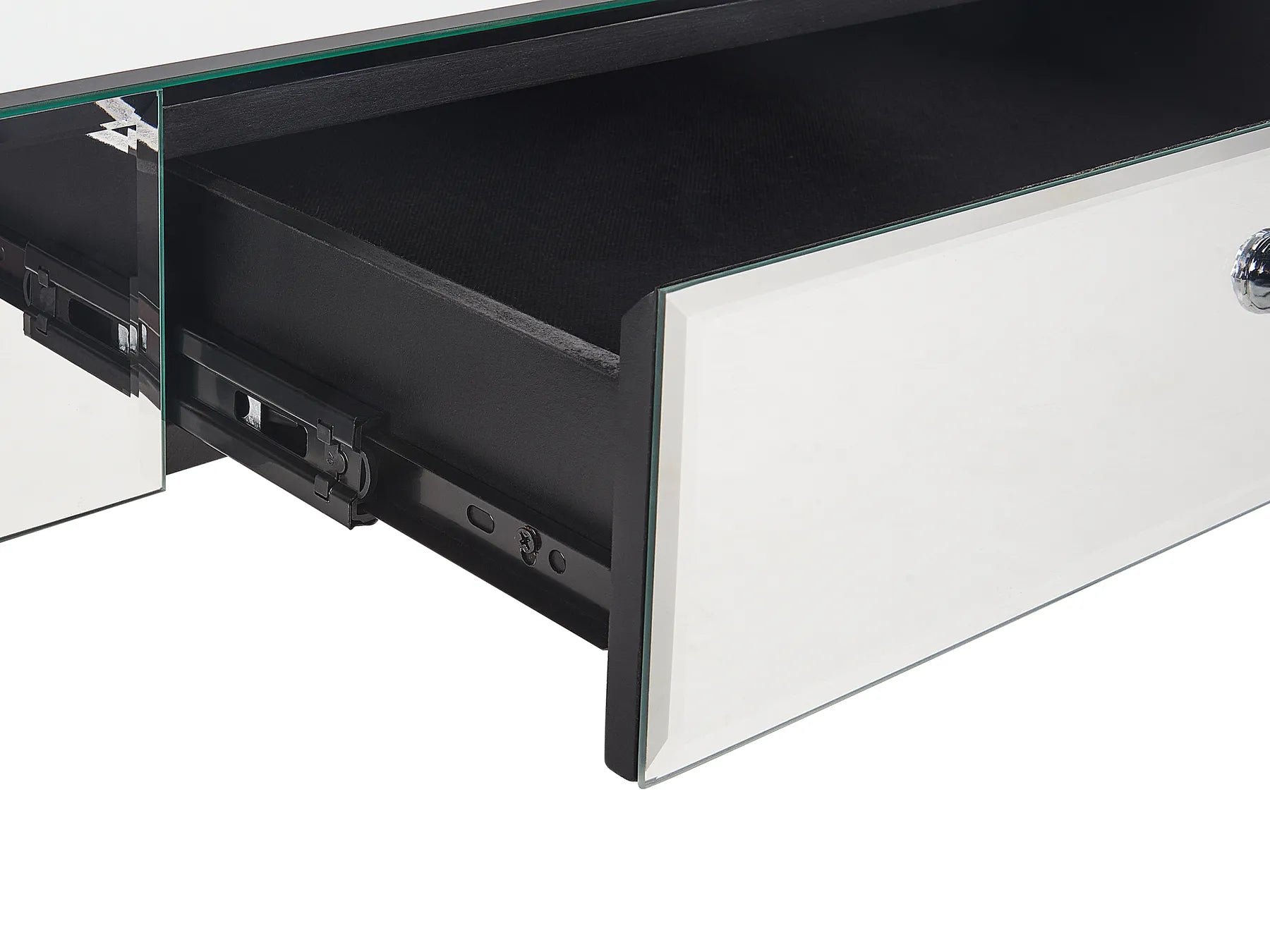 Coffee Table NESLE Mirrored Silver with Storage