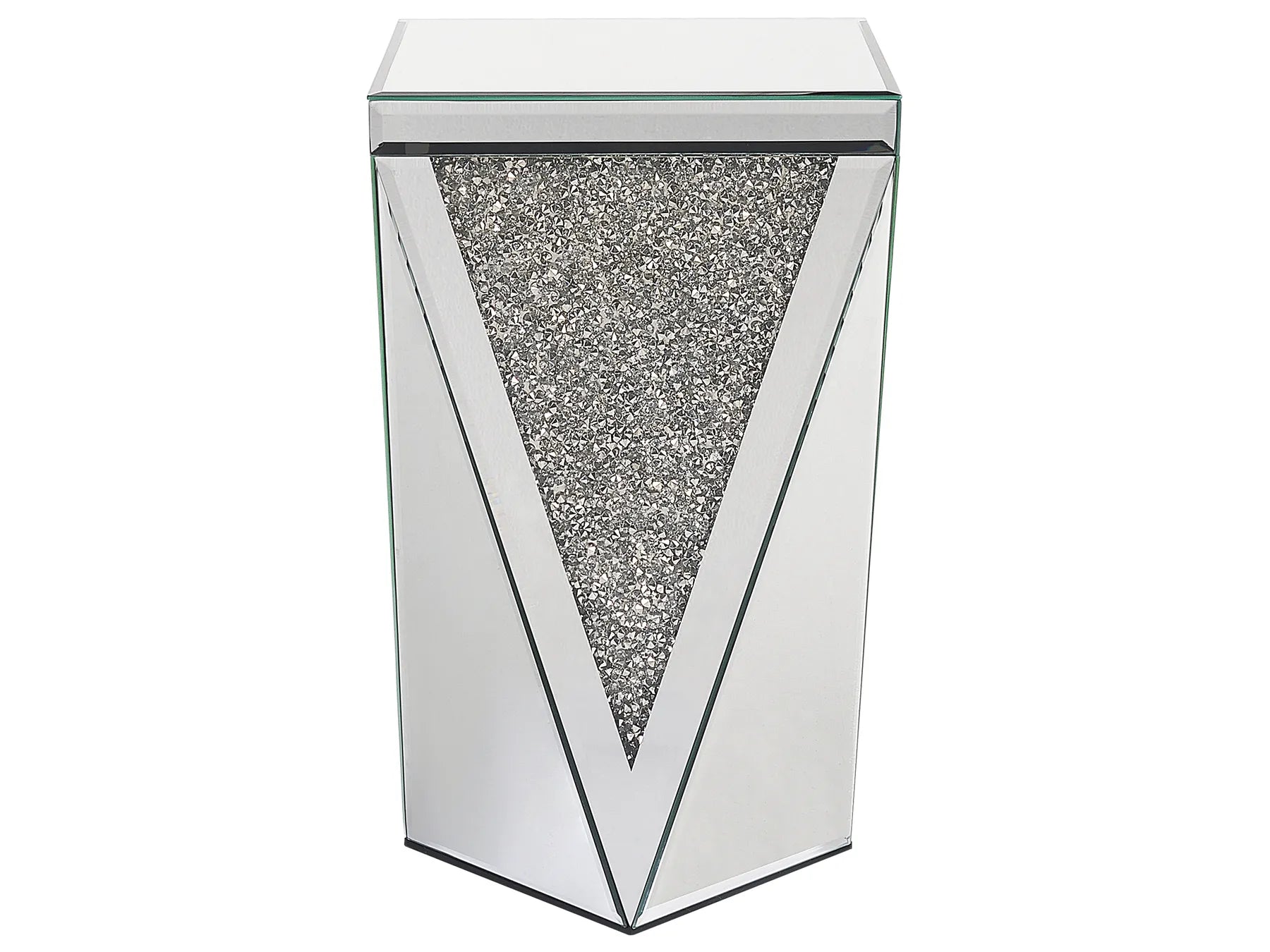 Side Table LUXEY Glass Mirrored Silver
