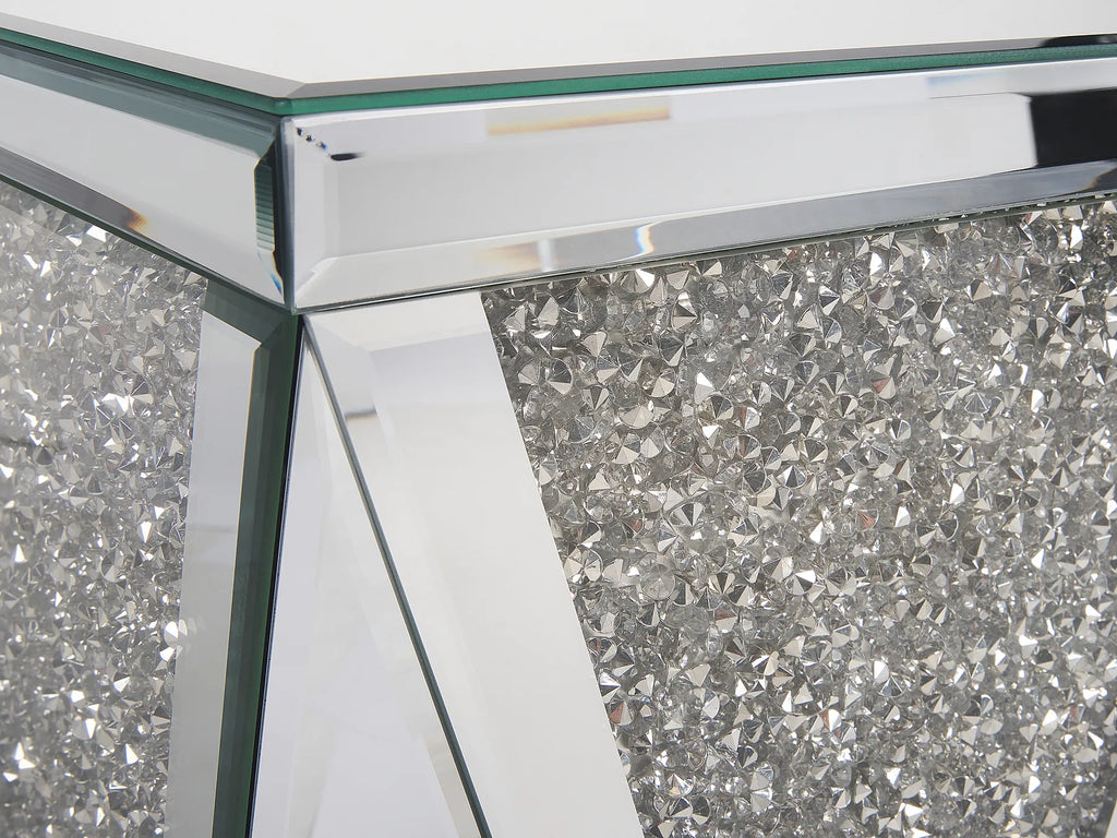 Side Table LUXEY Glass Mirrored Silver