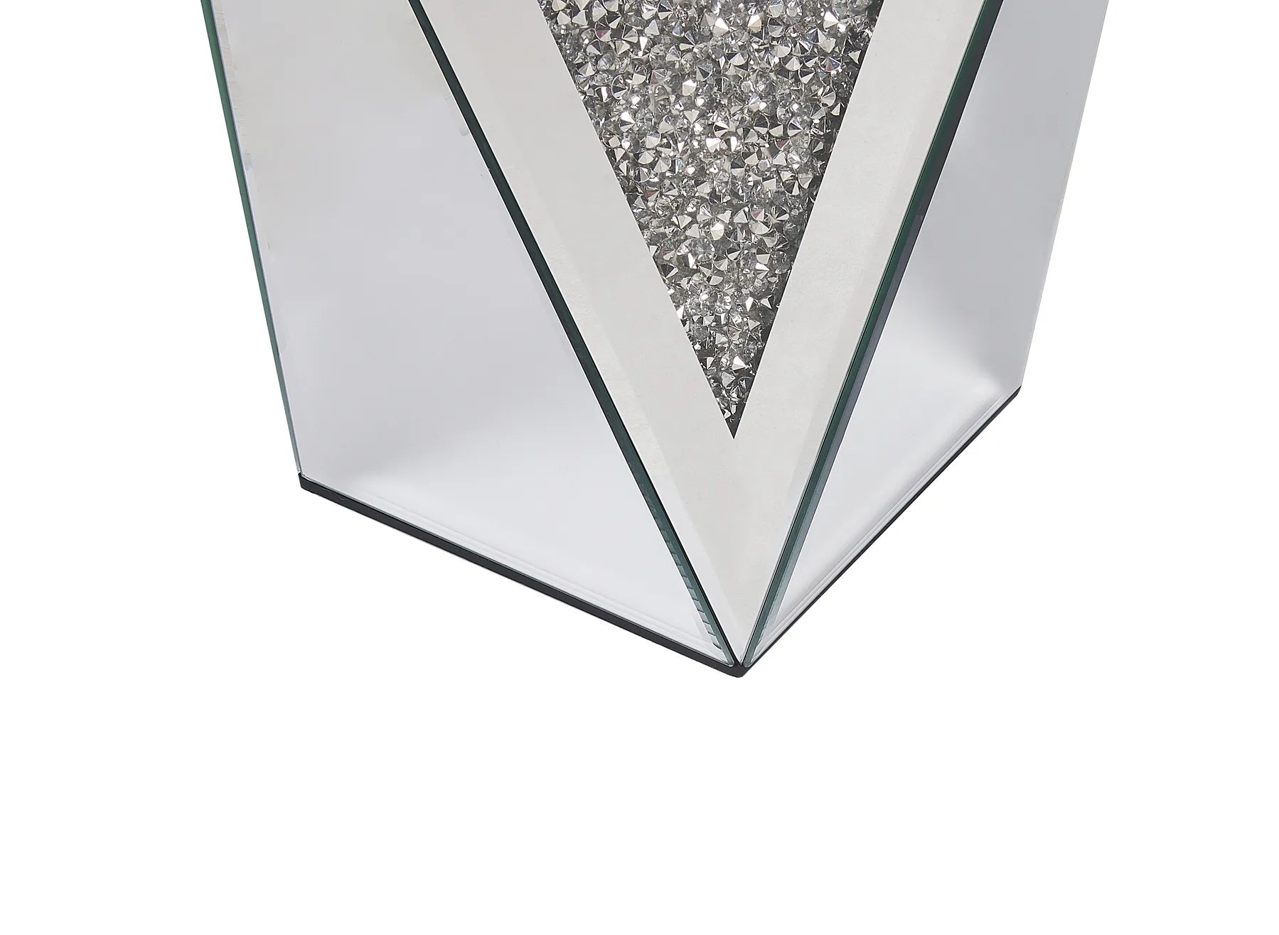Side Table LUXEY Glass Mirrored Silver