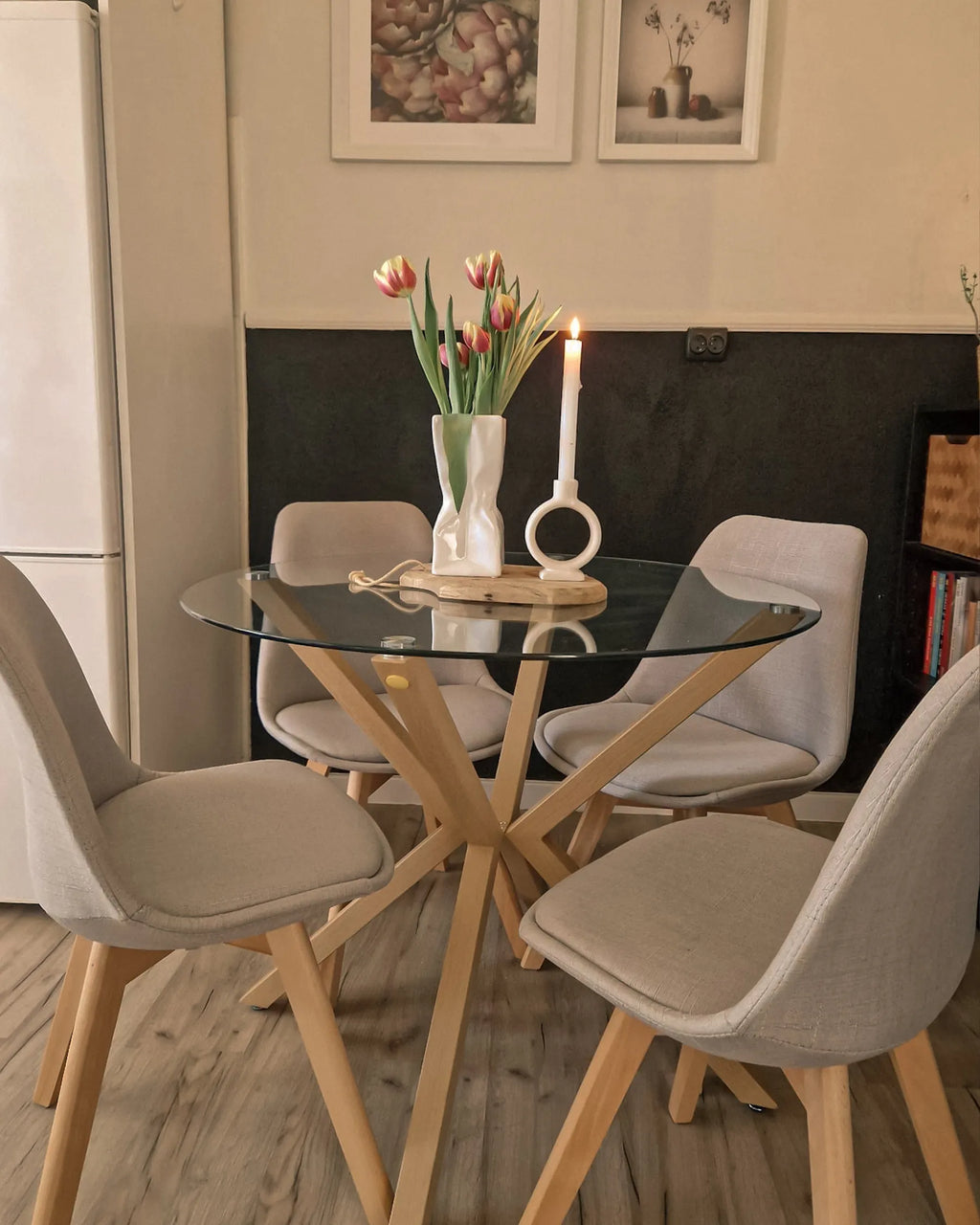 Set of 2 Dining Chairs DAKOTA II Velvet Grey
