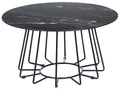 Coffee Table BERNIE Tempered Glass Black Marble