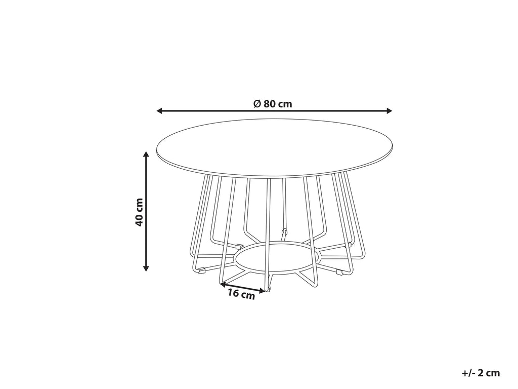 Coffee Table BERNIE Tempered Glass Black Marble