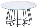 Coffee Table BERNIE Tempered Glass White Marble