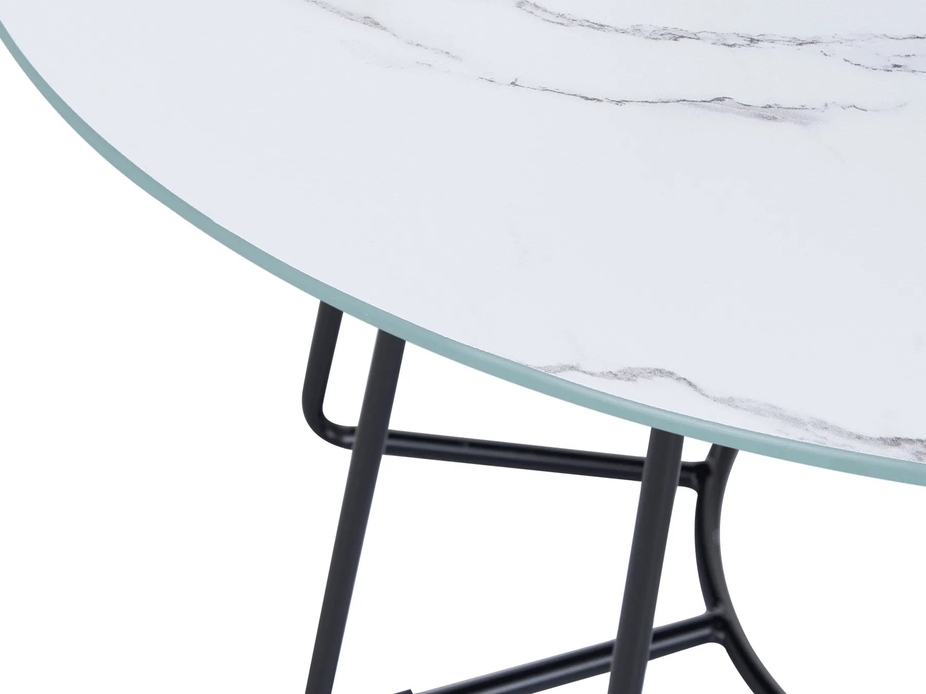 Coffee Table BERNIE Tempered Glass White Marble