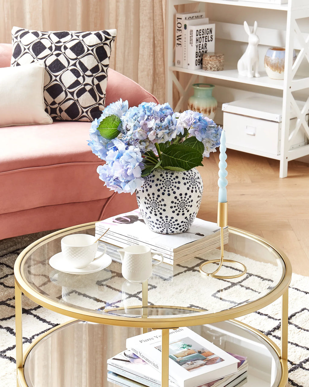 Coffee Table BIRNEY Tempered Glass Gold