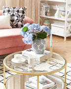 Coffee Table BIRNEY Tempered Glass Gold