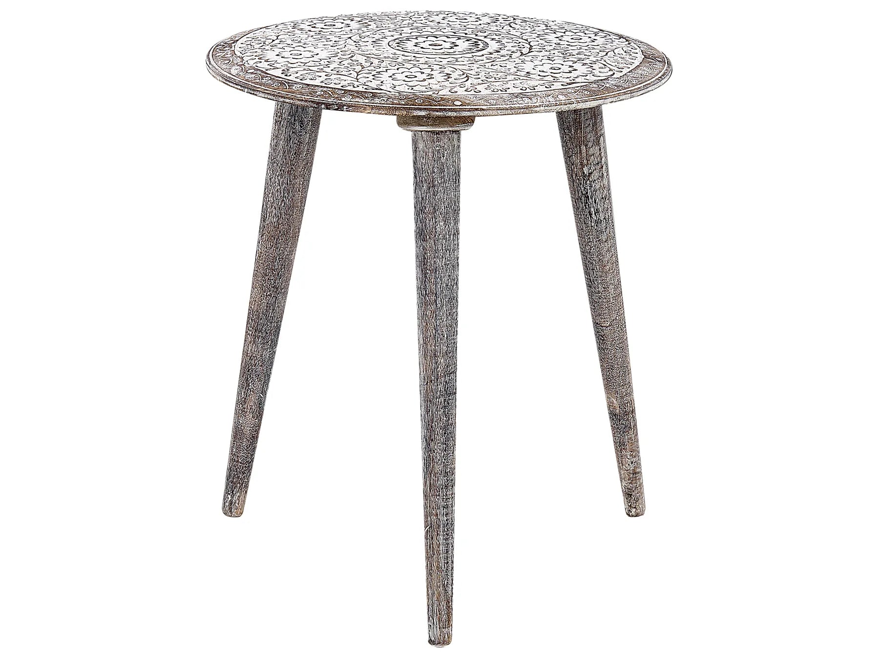 Set of 2 Side Tables BARJU Mango Wood White