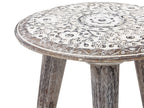 Set of 2 Side Tables BARJU Mango Wood White