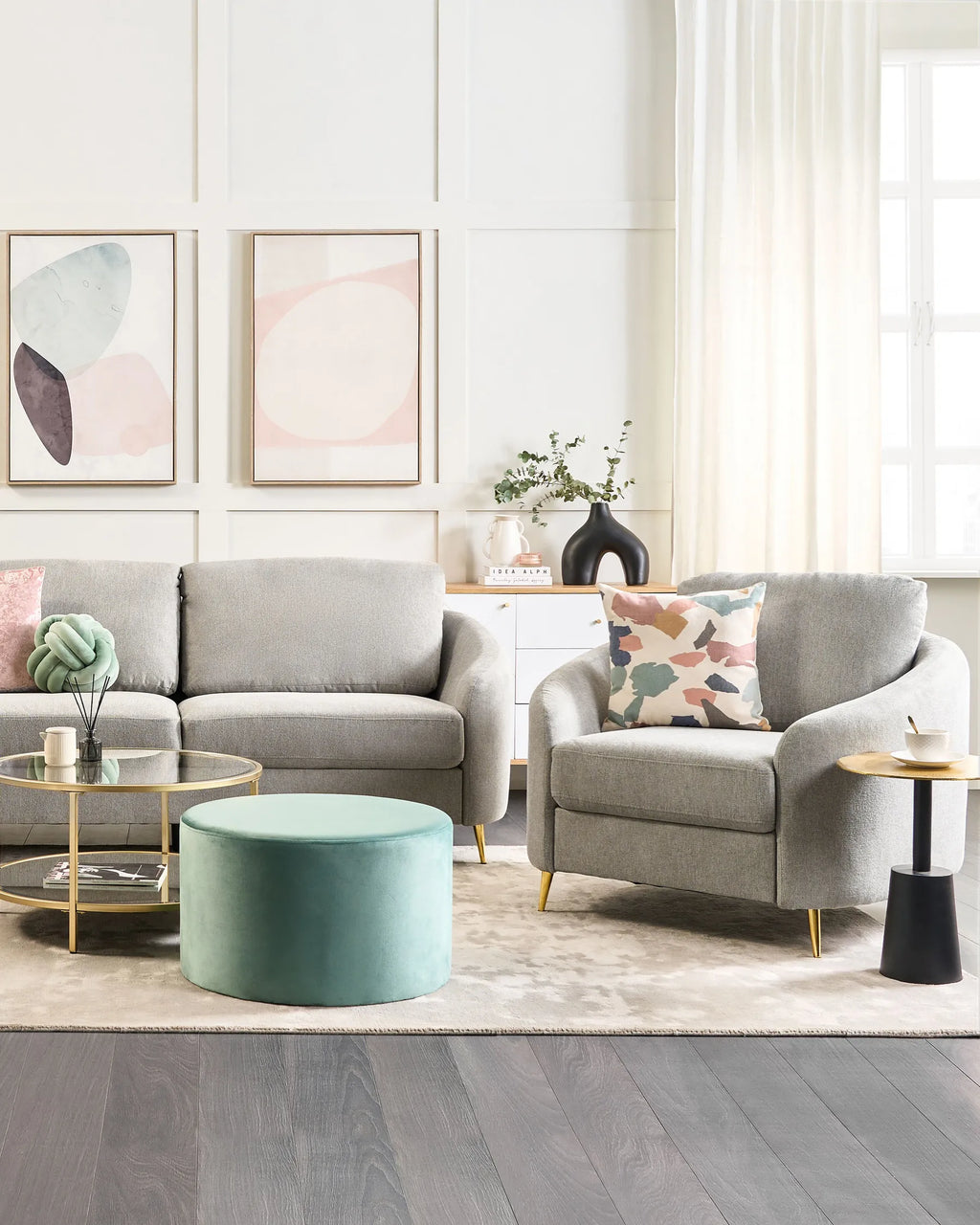 Armchair TROSA Fabric Light Grey