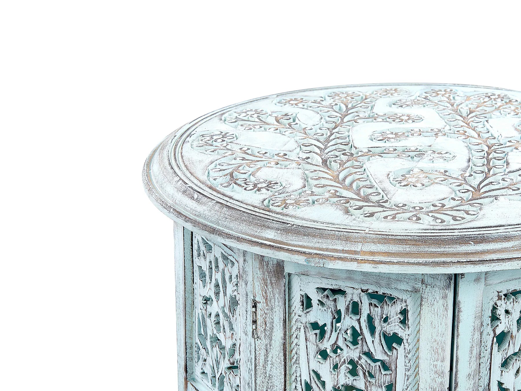 Side Table BORAI Mango Wood Light Blue