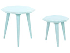Set of 2 Side Tables KANRI Light Blue