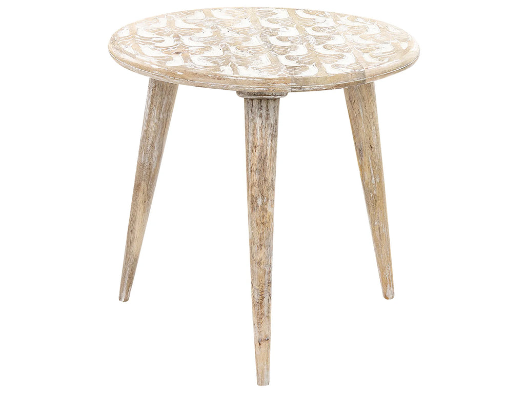 Set of 2 Side Tables HURSI Mango Wood Brown/ White