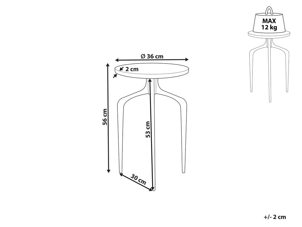 Side Table TIHOI Marble Black/ White