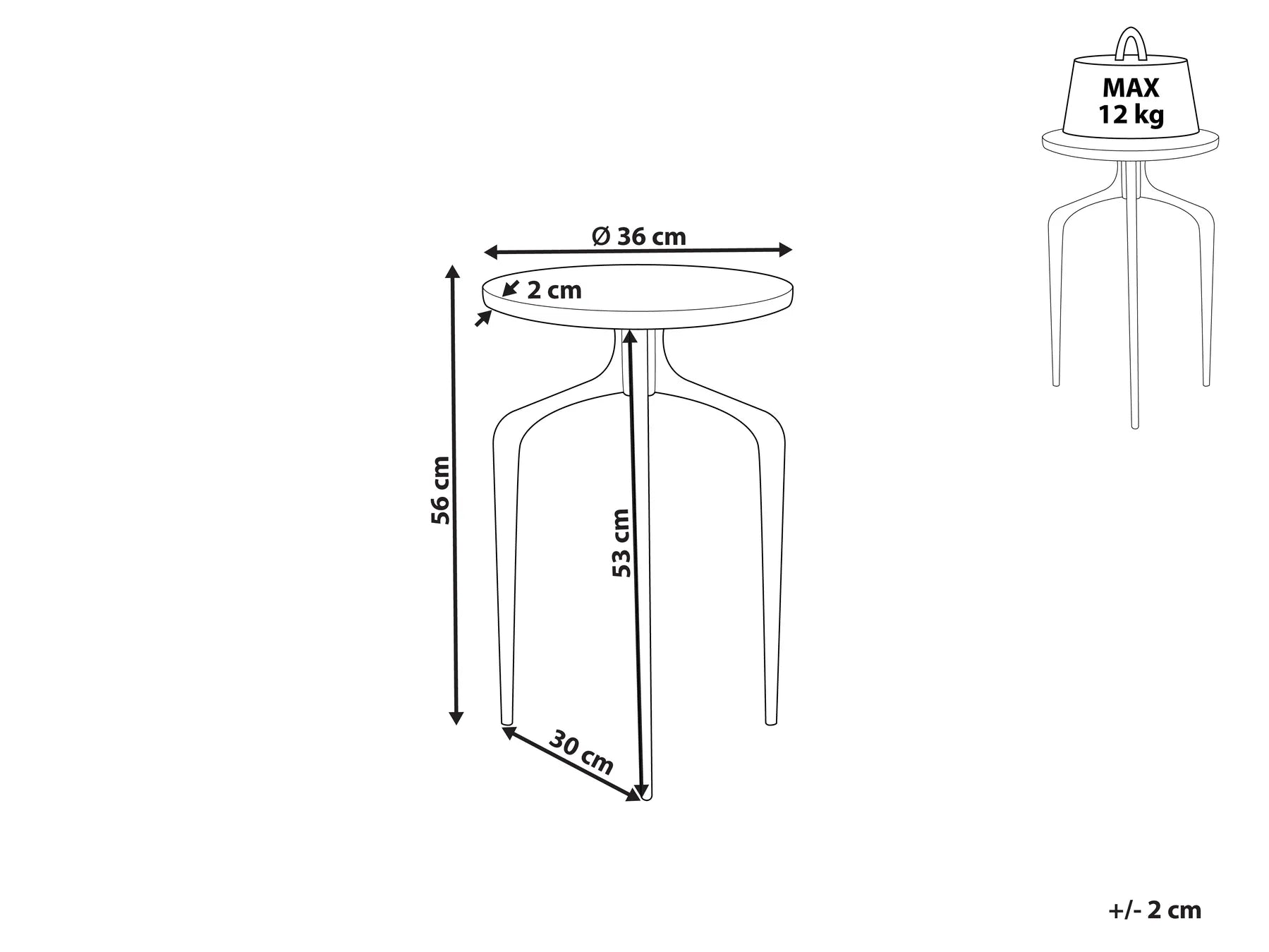 Side Table TIHOI Marble Black/ White