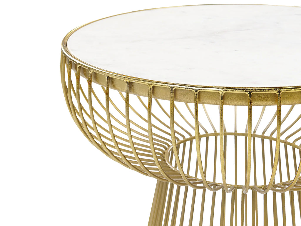 Side Table CHEYNES Marble Gold
