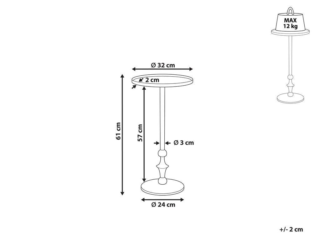 Side Table MEDA Metal Silver