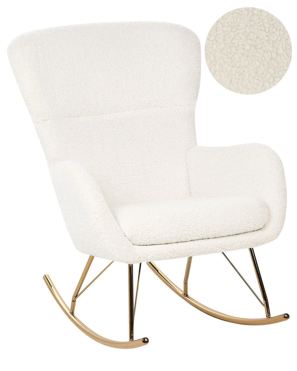 Rocking Chair ANASET Boucle White