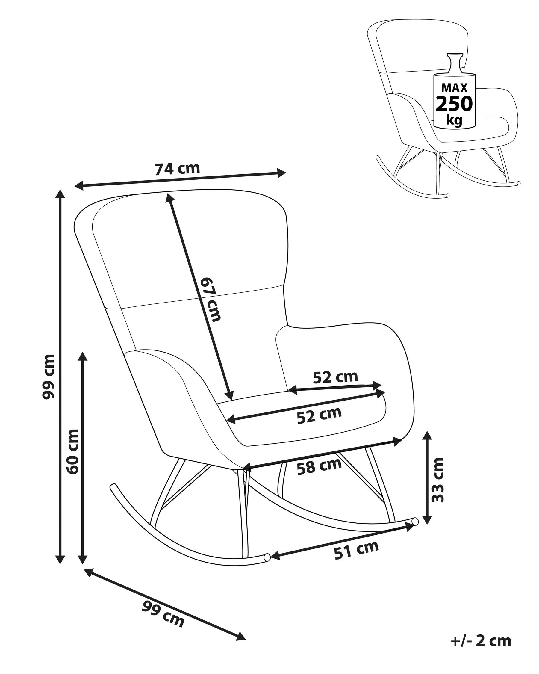 Rocking Chair ANASET Boucle Light Beige