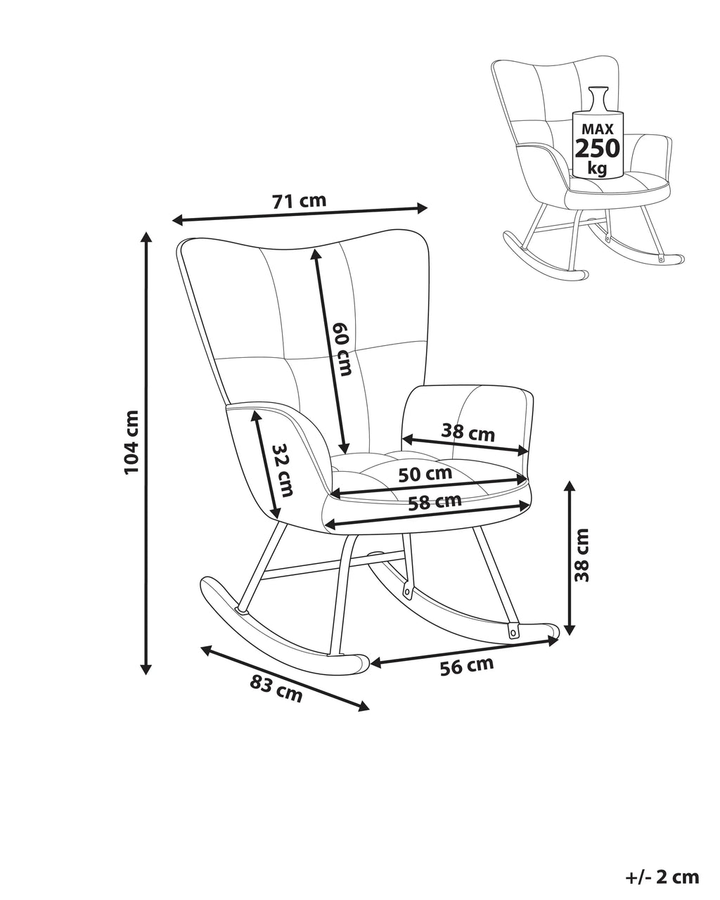 Rocking Chair OULU Boucle White