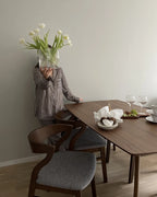 Set of 2 Dining Chairs MAROA Wood Light Grey