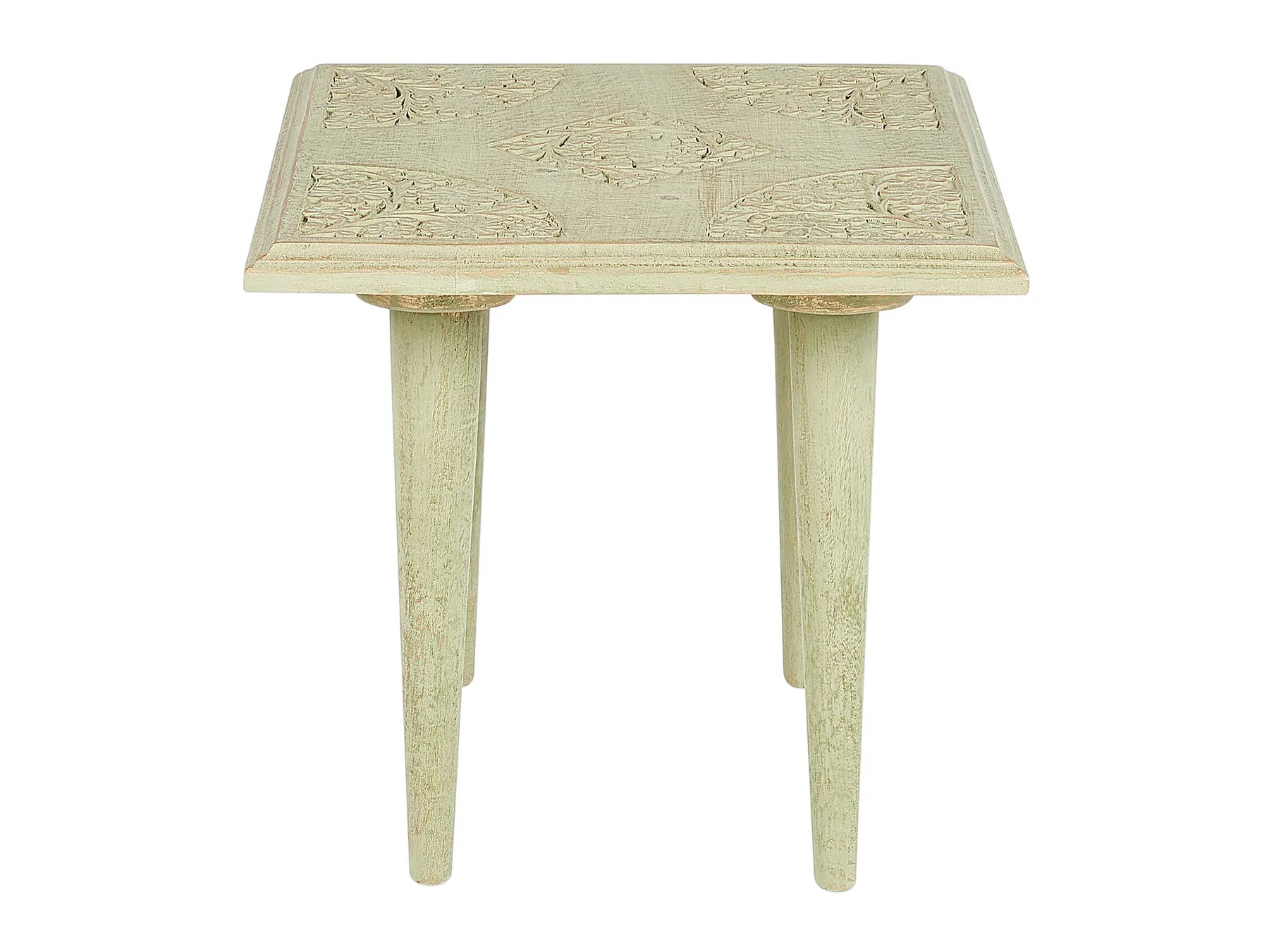 Set of 2 Side Tables BELIDHA Mango Wood Light Green