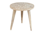 Set of 2 Side Tables UDAY Mango Wood White