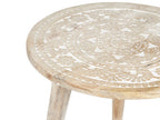Set of 2 Side Tables UDAY Mango Wood White